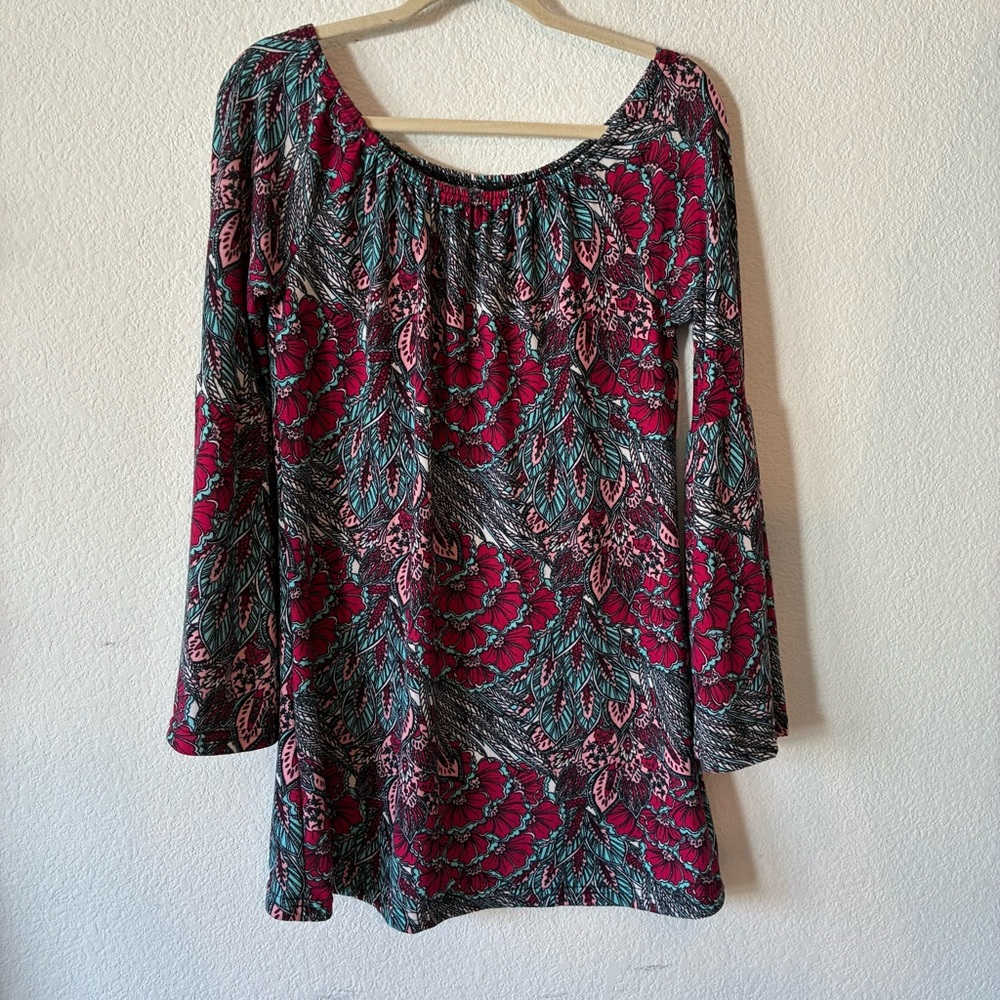 WIN WIN BELL SLEEVE TUNIC BOHEMIAN WESTERN, SMALL MEDIUM NWT